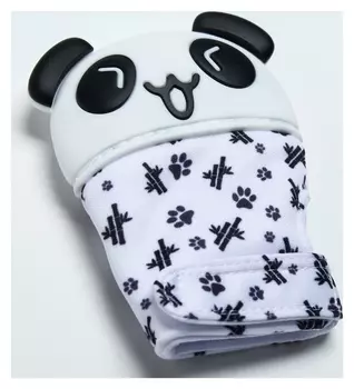 Прорезыватель рукавичка Панда на липучке