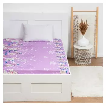 Простыня 1,5 сп экономь и Я 150*215±3 "Цветочный рай" цв.сиреневый,100 гр/м2,100%хлопок,бязь