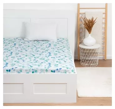 Простыня 1,5 сп экономь и Я 150*215±3 "Эвкалипт" цв.синий 100 гр/м2,100%хлопок,бязь