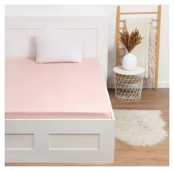Простыня этель 150*220 см, цв. розовый, поплин, 100 % хлопок