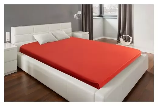 Простыня этель 150х220 см, цвет красный, поплин, 125 г/м²