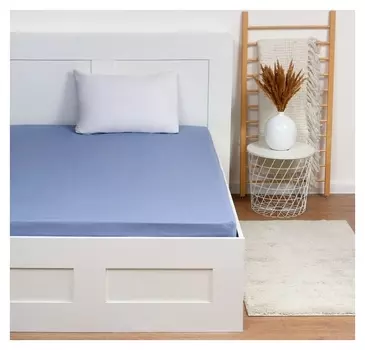 Простыня этель 200*215, цв.голубой, 100% хлопок, поплин125г/м2