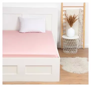 Простыня этель 200х215, цвет розовый, 100% хлопок, бязь125г/м2