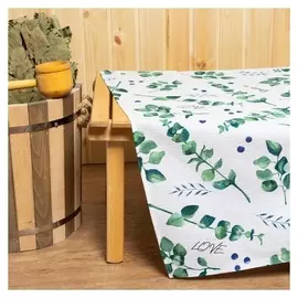 Простыня для бани «Эвкалипт» 150х180±5 см, 100% хлопок, вафельное полотно, 160 гр/м2