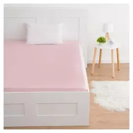 Простыня на резинке этель 140*200*25 см, цв.розовый, 100% хлопок, мако-сатин, 128 г/м²