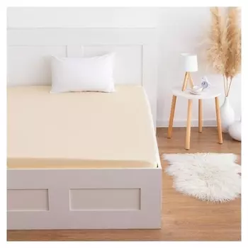 Простыня на резинке этель 140*200*25 см, цв.желтый, 100% хлопок, мако-сатин, 128 г/м²