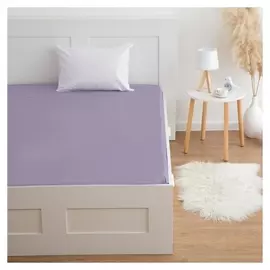 Простыня на резинке этель 160*200*25 см, цв. сиреневый, 100% хлопок, мако-сатин, 128 г/м²