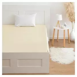 Простыня на резинке этель 160*200*25 см, цв.желтый, 100% хлопок, мако-сатин, 128 г/м²