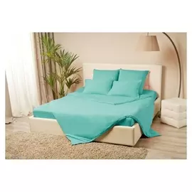 Простыня на резинке «Купу-купу», 160х200х20 см, бирюза, трикотаж