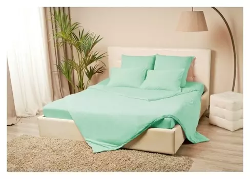 Простыня на резинке «Купу-купу», 80х200х20 см, ментол, трикотаж