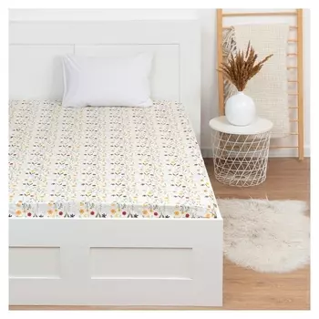 Простыня на резинке Lovelife 140*200*25см, "Цветочная поляна", 100% хлопок, сатин, 125г/м²