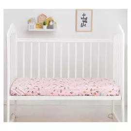 Простыня на резинке "Lovelife" лесные зверята 60*120+20 см, 100 % хлопок, сатин