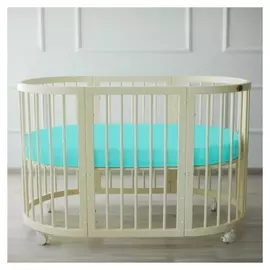 Простыня овальная «Крошка Я» 165х115 см, цвет мятный, мако-сатин