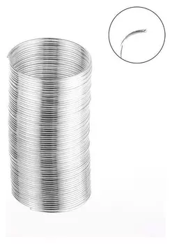 Проволока с памятью, D=2,2см, толщина 0.6мм, для кольца, цвет серебро, 10 грамм