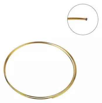 Проволока с памятью позолота, D=5,71см, толщина 0.65мм, для браслета, 2 витка