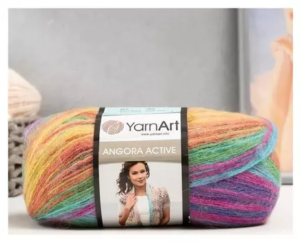 Пряжа "Angora Active" 25% мохер, 75% акрил 500м/100гр (850 радуга)