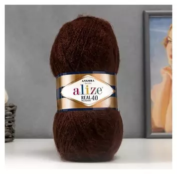 Пряжа "Angora Real 40" 60% акрил, 40% шерсть 480м/100гр (201 коричн)