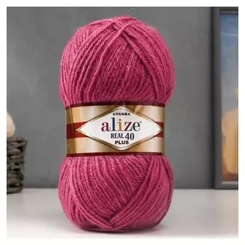 Пряжа "Angora Real 40 Plus" 40% шерсть, 60% акрил 225м/100гр (198 брусника)