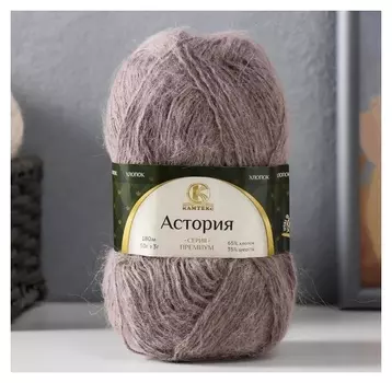 Пряжа "Астория" 65% хлопок, 35% шерсть 180м/50гр (113 какао)