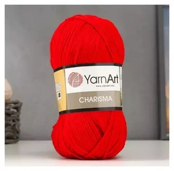 Пряжа "Charisma" 80% шерсть, 20% акрил 200м/100гр (156 красный)