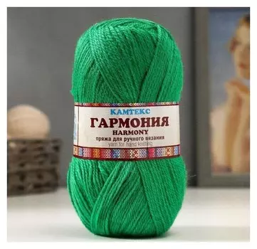 Пряжа "Гармония" 50% шерсть, 50% акрил 245м/100гр (044 трава)