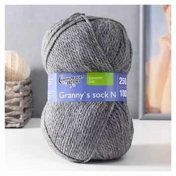 Пряжа Granny`s Sock N (Бабушкин носок Н) 100% акрил 250м/100гр м.серый (380)
