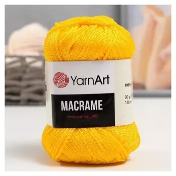 Пряжа "Macrame макраме" 100% полиэстер 130м/90гр (142 жёлтый)