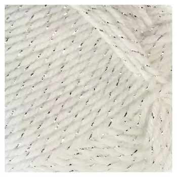 Пряжа "Праздничная" 48% кашмилон (Пан), 48% акрил, 4% метанит 160м/50гр (002 отбелка)