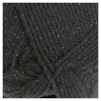 Пряжа "Праздничная" 48% кашмилон (Пан), 48% акрил, 4% метанит 160м/50гр (003 черный)