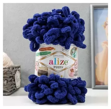 Пряжа "Puffy" 100 % микрополиэстер 9м/100г (360 яр.синий)