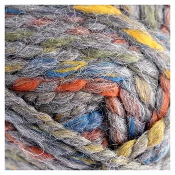 Пряжа "Spaghetti Effect" 25% шерсть, 75% акрил 60м/100гр (75536 серый)