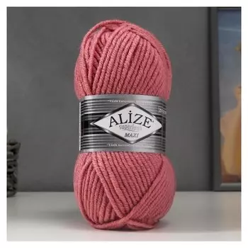 Пряжа "Superlana Maxi" 75% акрил, 25% шерсть 100м/100гр (204 ант.роза)