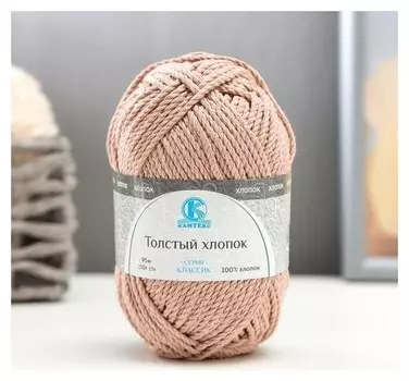 Пряжа "Толстый хлопок" 100 % хлопок 95м/100гр (067 пудра)