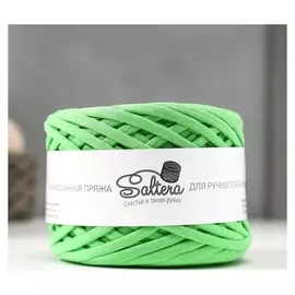 Пряжа трикотажная широкая "Saltera" 100м/300гр, ширина 7-9 мм (52 зелёное яблоко)