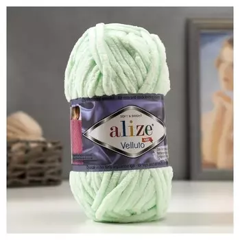 Пряжа "Velluto" 100% микрополиэстер 68м/100гр (464 мята)
