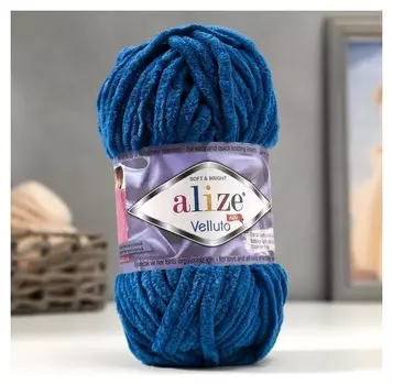 Пряжа "Velluto" 100% микрополиэстер 68м/100гр (646 петроль)