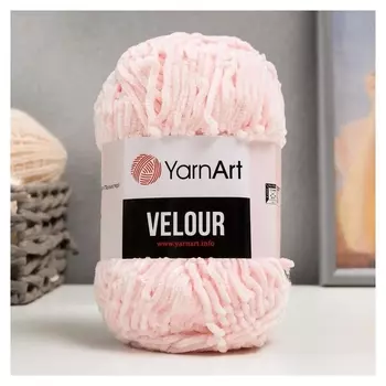 Пряжа "Velour" 100% микрополиэстер 170м/100г (866 бл. розовый)