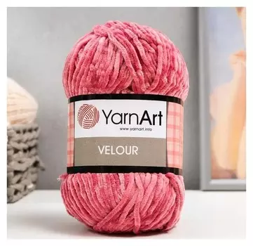 Пряжа "Velour" 100% микрополиэстер 170м/100г (868 т. роза)