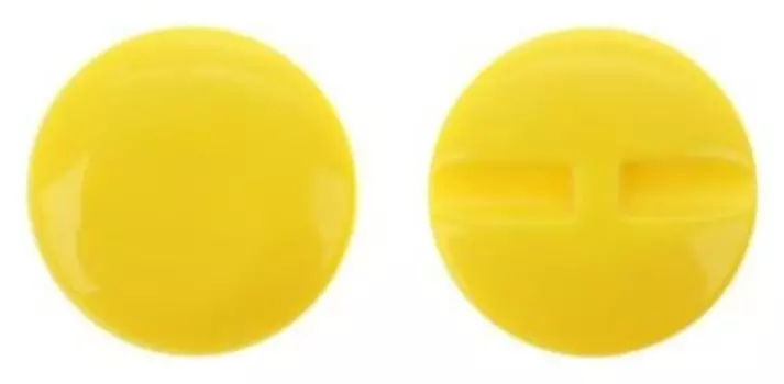 Пуговица большая гладкая, диаметр 37 мм, набор 50 шт., цвет жёлтый