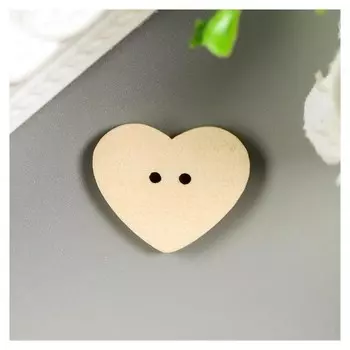 Пуговицы декоративные "Сердце", дерево, 22х20 мм (Набор 18 шт)