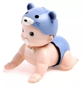 Пупс «Бэбик», ползёт, звук, цвет синий