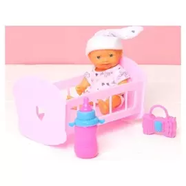 Пупс «Малыш» с кроваткой, с аксессуаром