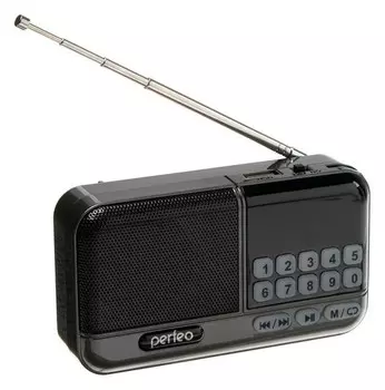 Радиоприемник Perfeo Aspen, FM+ 87.5-108 мгц, Mp3, Usb, Microsd, Li-ion 1200 мач, серый