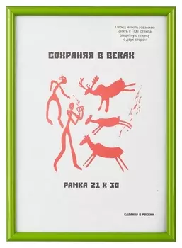 Рамка пластиковая 21x30 (A4) салатовый, с пластиком