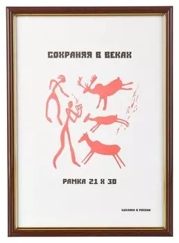 Рамка пластиковая 587 21x30 (A4) красное дерево