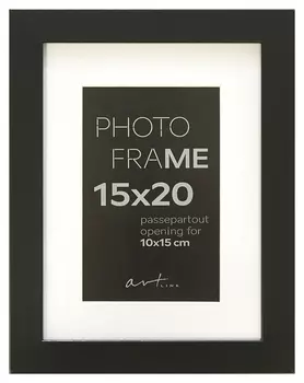 Рамка пластиковая с паспарту Gloria Black 15x20 37319