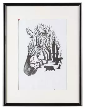 Рамка с паспарту, пластик, 30х40, черный цвет 508п