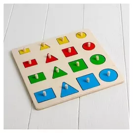 Рамка - вкладыш Геометрические формы 16 деталей