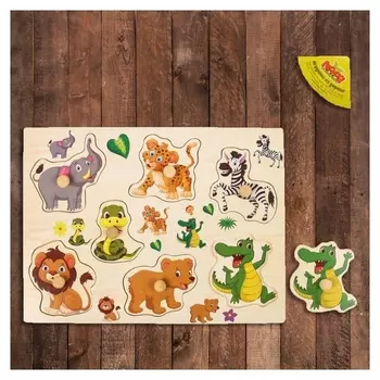 Рамка-вкладыш Подбери картинку: В мире животных