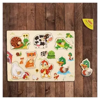 Рамка-вкладыш "Подбери картинку"животные и птицы"